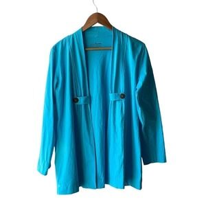 Neon Buddha Women's Size L Blue Open Front Cardigan Top